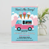 Hier is de Scoop Ice Cream Truck Verjaardag Kaart (Staand voorkant)