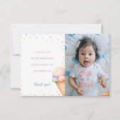 Hier is de Scoop Ice Cream Verjaardag Bedankkaart (Voorkant)