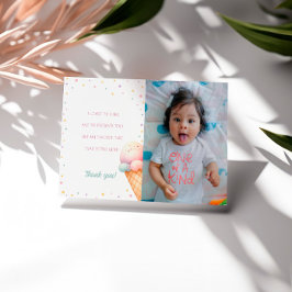 Hier is de Scoop Ice Cream Verjaardag Bedankkaart