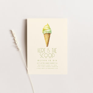 Hier is de Scoop Ice Cream verjaardagsuitnodiging Kaart