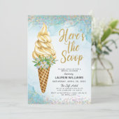 Hier is de Scoop Ice Cream Vrijgezellenfeest Invit Kaart (Staand voorkant)