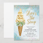 Hier is de Scoop Ice Cream Vrijgezellenfeest Invit Kaart (Voorkant / Achterkant)