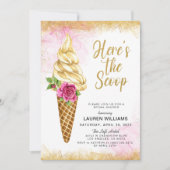 Hier is de Scoop Ice Cream Vrijgezellenfeest Invit Kaart (Voorkant)