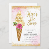 Hier is de Scoop Ice Cream Vrijgezellenfeest Invit Kaart (Voorkant / Achterkant)