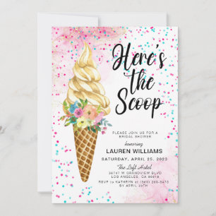 Hier is de Scoop Ice Cream Vrijgezellenfeest Invit Kaart