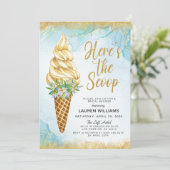 Hier is de Scoop Ice Cream Vrijgezellenfeest Invit Kaart (Staand voorkant)