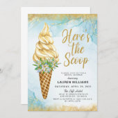 Hier is de Scoop Ice Cream Vrijgezellenfeest Invit Kaart (Voorkant / Achterkant)
