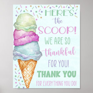 Hier is de Scoop Ice Cream-waardering Poster