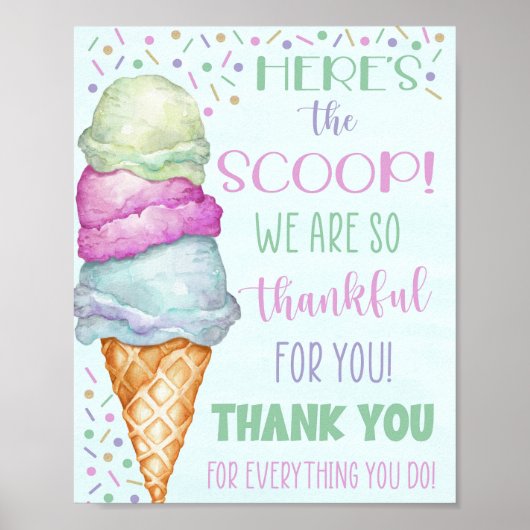 Hier is de Scoop Ice Cream-waardering Poster (Voorkant)