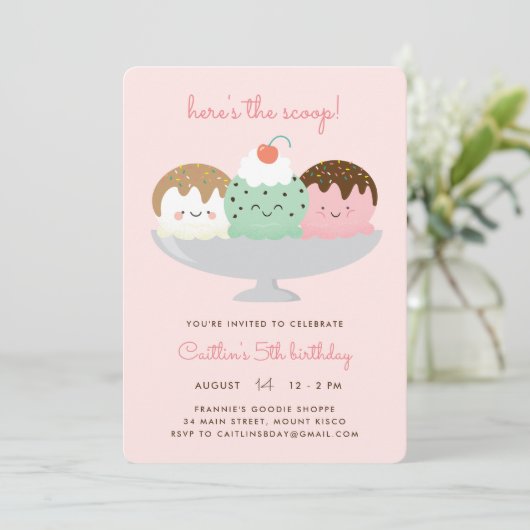 Hier is de scoop kaart (Staand voorkant)