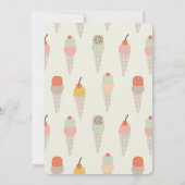 Hier is de Scoop Kleurrijke Ice Cream 1e Verjaarda Kaart (Achterkant)