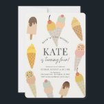 Hier is de Scoop Kleurrijke Ice Cream Kids Verjaar Kaart<br><div class="desc">Dit schattige "hier is de scoop" ijsuitnodiging van het kind bevat kleurrijke ijsjes,  zacht serveren en ijsjes. De achterkant heeft een lichtgele achtergrond met een ijspatroon. U kunt de achtergrondkleur op de achterkant wijzigen. Personaliseer het voor uw behoeften. Je kunt bijpassende producten vinden in mijn winkel.</div>