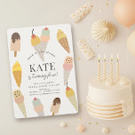 Hier is de Scoop Kleurrijke Ice Cream Kids Verjaar Kaart<br><div class="desc">Dit schattige "hier is de scoop" ijsuitnodiging van het kind bevat kleurrijke ijsjes,  zacht serveren en ijsjes. De achterkant heeft een lichtgele achtergrond met een ijspatroon. U kunt de achtergrondkleur op de achterkant wijzigen. Personaliseer het voor uw behoeften. Je kunt bijpassende producten vinden in mijn winkel.</div>