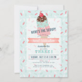 Hier is de Scoop Mint Green Ice Cream Verjaardag Kaart (Voorkant)