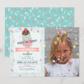 Hier is de Scoop Mint Ice Cream Photo Birthday Kaart (Voorkant / Achterkant)