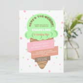 Hier is de scoop Mint Ijs Verjaardag Kaart (Staand voorkant)