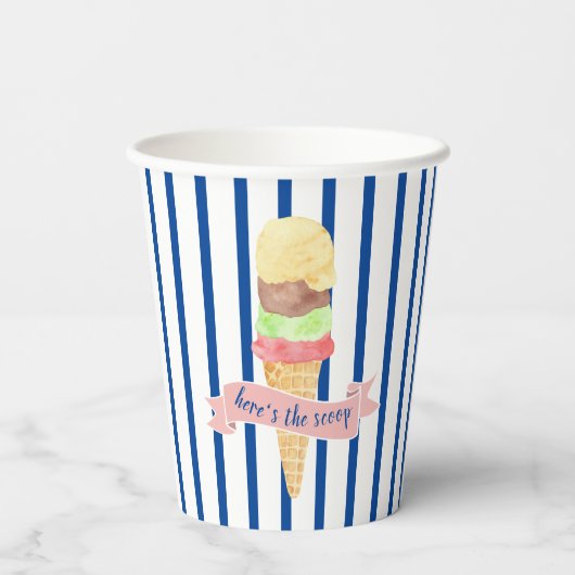 Hier is de Scoop Paper cup Papieren Bekers (Achterkant)