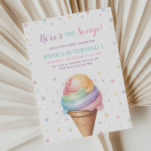 Hier is de Scoop Pastel kleur Ice Cream Verjaardag Kaart