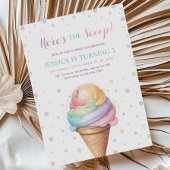 Hier is de Scoop Pastel kleur Ice Cream Verjaardag Kaart