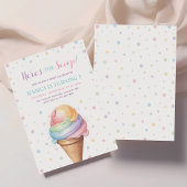 Hier is de Scoop Pastel kleur Ice Cream Verjaardag Kaart