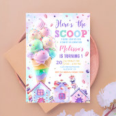 Hier is de Scoop Pastel Pink Ice Cream Verjaardag Kaart