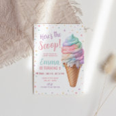Hier is de Scoop Pastel Pink Ice Cream Verjaardag Kaart