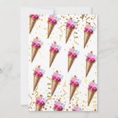 Hier is de Scoop Pink Gold Ice Cream Birthday Kaart (Achterkant)