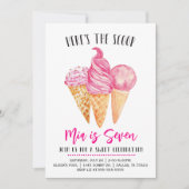 Hier is de Scoop Pink Ice Cream Birthday Kaart (Voorkant)