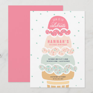 Hier is de Scoop Pink Ice Cream Birthday Kaart