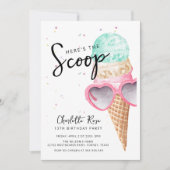 Hier is de Scoop Pink Ice Cream Birthday Kaart (Voorkant)