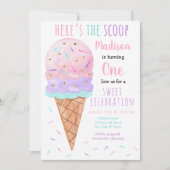 Hier is de Scoop Pink Ice Cream Birthday Kaart (Voorkant)