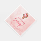 Hier is de Scoop Roze Rood IJs Verjaardagsfeestje Servet (Hoek)