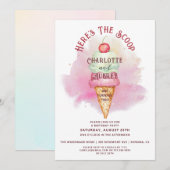 Hier is de Scoop Twins die twee verjaardagsfeestje Kaart (Voorkant / Achterkant)