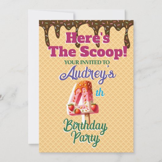 Hier is de Scoop Wafelhoorn Kaart (Voorkant)