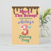 Hier is de Scoop Waffle Cone uitnodiging (Staand voorkant)