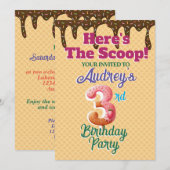 Hier is de Scoop Waffle Cone uitnodiging (Voorkant / Achterkant)