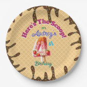 Hier is de Scoop Waffle Cone uitnodiging Papieren Bordje (Voorkant)