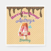 Hier is de Scoop Waffle Cone uitnodiging Servet (Voorkant)