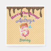 Hier is de Scoop Waffle Cone uitnodiging Servet (Voorkant)