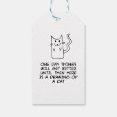 Hier is de tekening van een kat cadeaulabel (Achterkant)