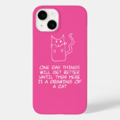 Hier is de tekening van een kat Case-Mate iPhone case (Achterkant)