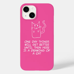 Hier is de tekening van een kat Case-Mate iPhone 14 hoesje