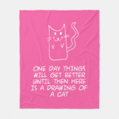 Hier is de tekening van een kat fleece deken (Voorkant)