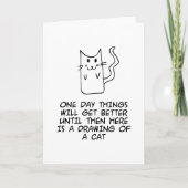 Hier is de tekening van een kat kaart (Voorkant)