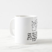 Hier is de tekening van een kat koffiemok (Voorkant links)