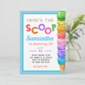 Hier is de uitnodiging van de Scoop Ice Cream op z (Staand voorkant)