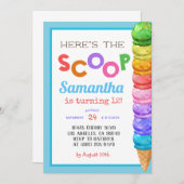 Hier is de uitnodiging van de Scoop Ice Cream op z (Voorkant / Achterkant)