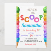 Hier is de uitnodiging van de Scoop Ice Cream op z (Voorkant / Achterkant)