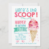 Hier is de uitnodiging van de Scoop Ice Cream op z (Voorkant)