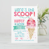 Hier is de uitnodiging van de Scoop Ice Cream op z (Staand voorkant)